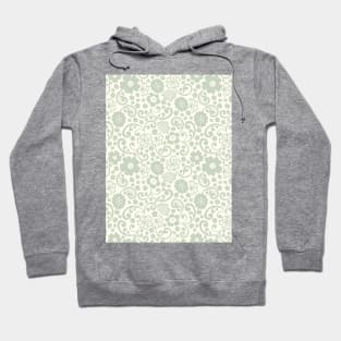 swedish kurbits Scandinavian folkart dala horse traditional vintage rosemaling sage green Hoodie